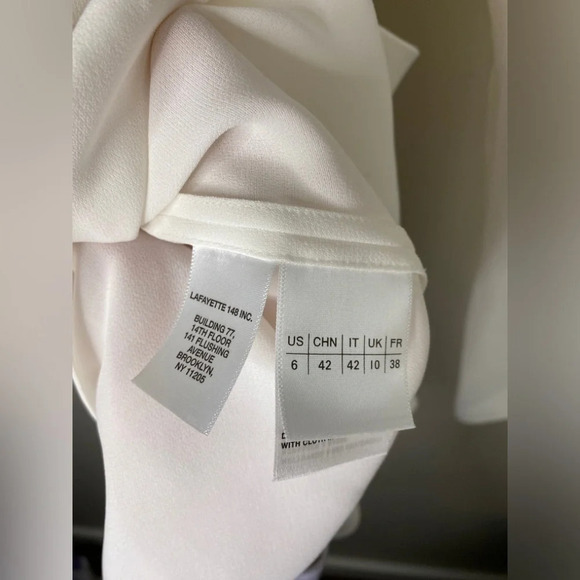 Lafayette 148 New York Long-Sleeve draped Blouse - Picture 9 of 10